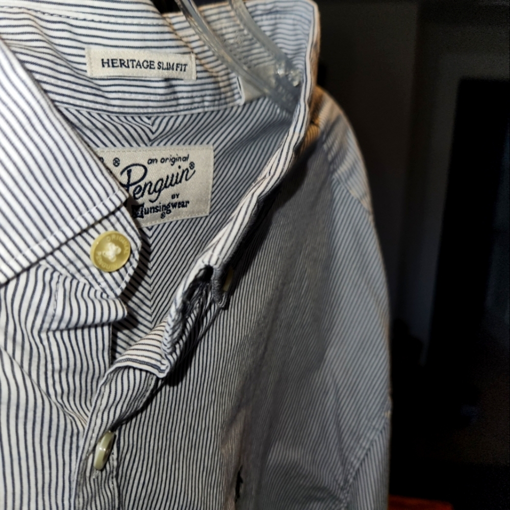 Original Penguin Black and White Casual Button Down Shirt